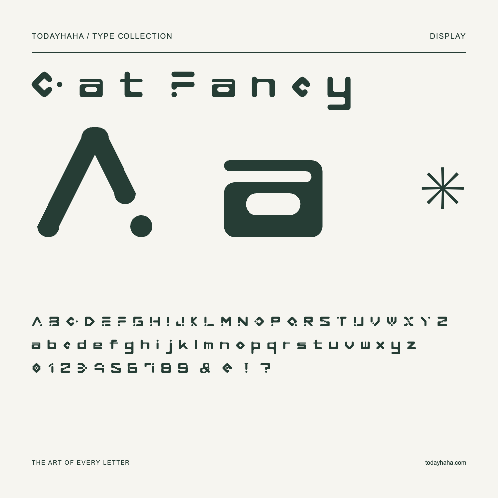 Cat Fancy — Muestra de mayúsculas, minúsculas y números