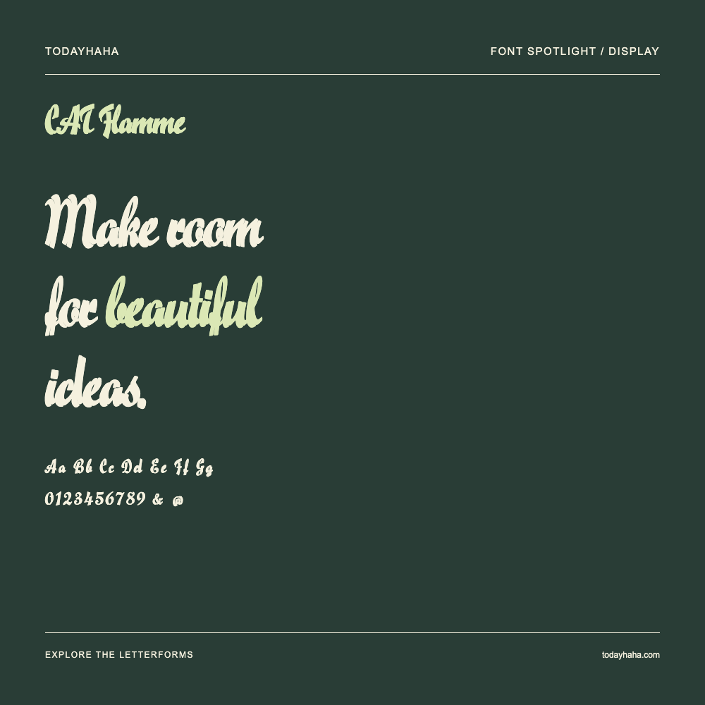 CAT Flamme — Typography poster with sample text