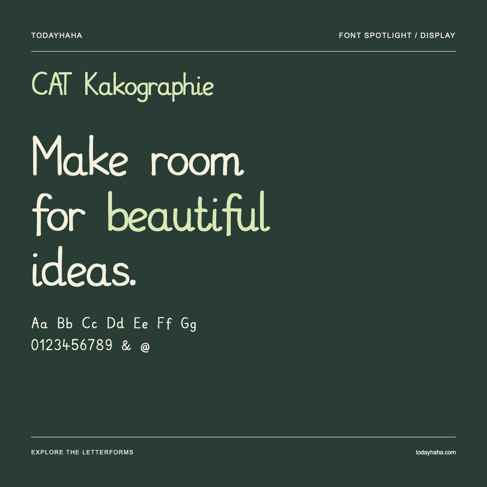 CAT Kakographie — Affiche typographique avec exemple de texte