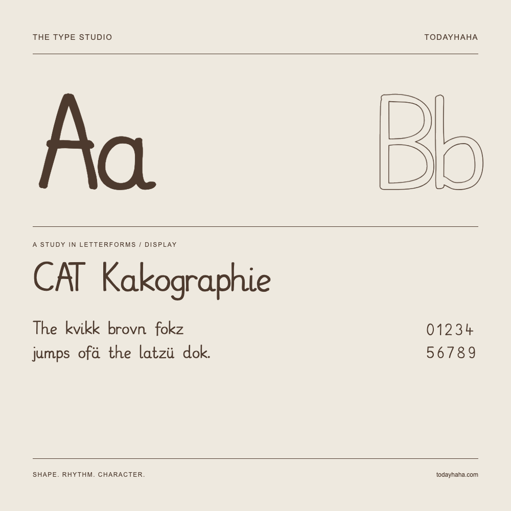 CAT Kakographie — Étude des lettres avec une phrase et des chiffres