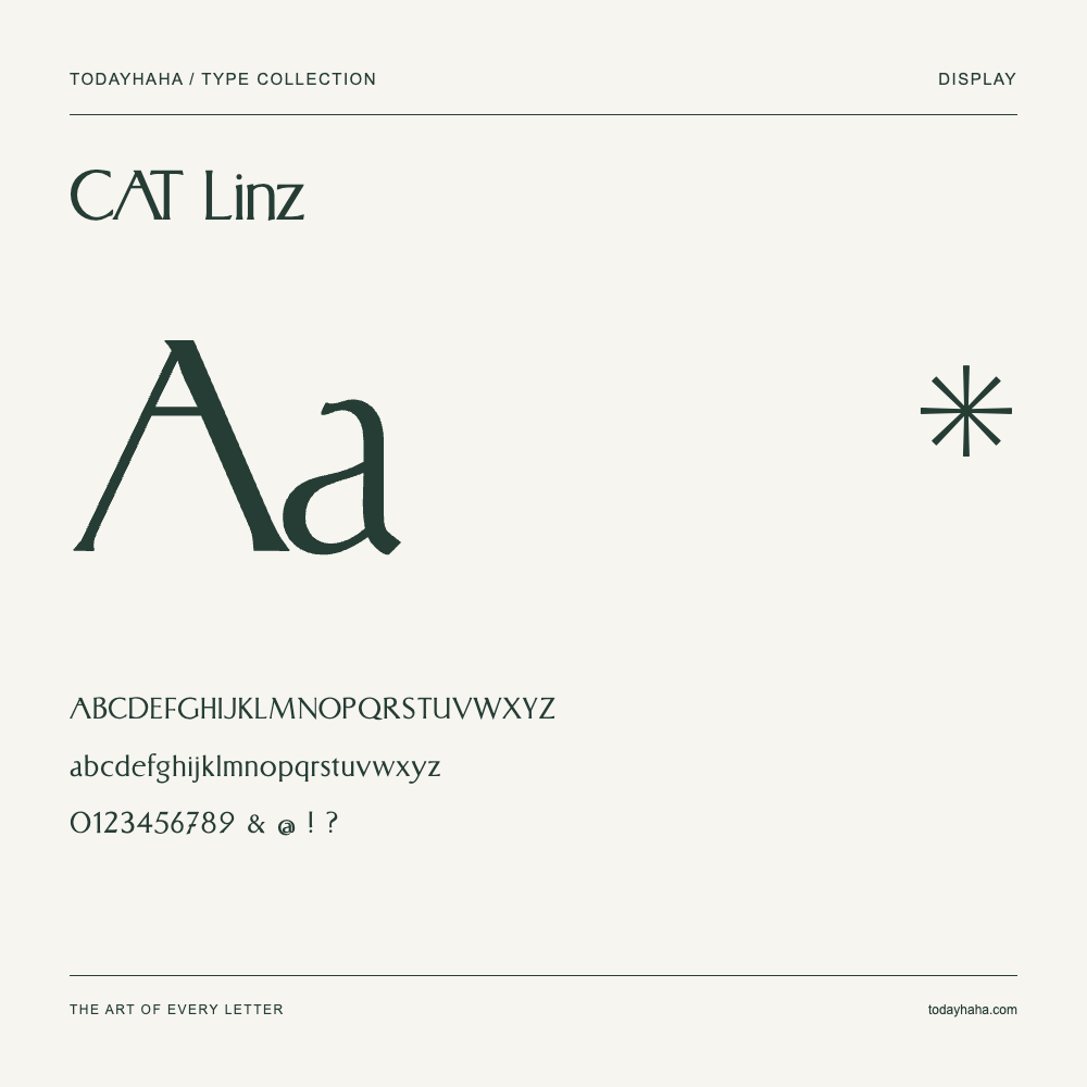 CAT Linz — Muestra de mayúsculas, minúsculas y números