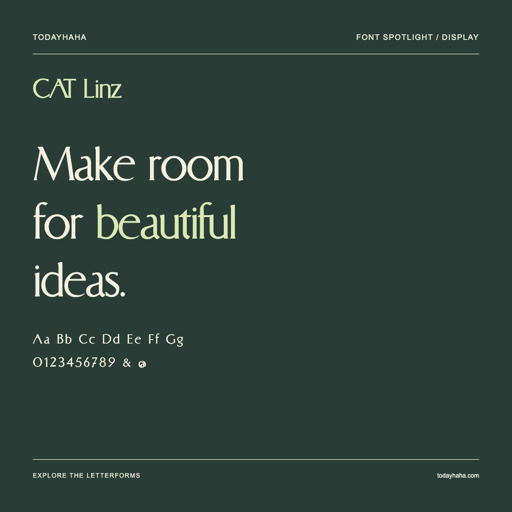 CAT Linz — Póster tipográfico con texto de muestra