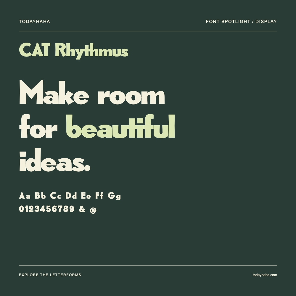 CAT Rhythmus — Typografieposter mit Beispieltext
