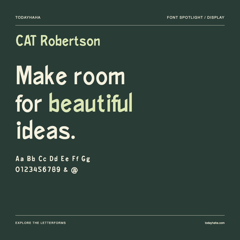 CAT Robertson — Typografieposter mit Beispieltext