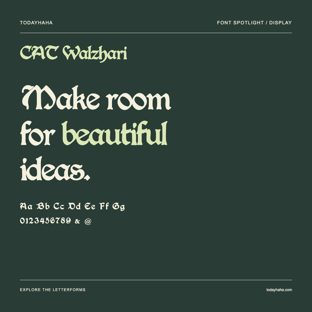 CAT Walzhari — Poster tipografico con testo di esempio