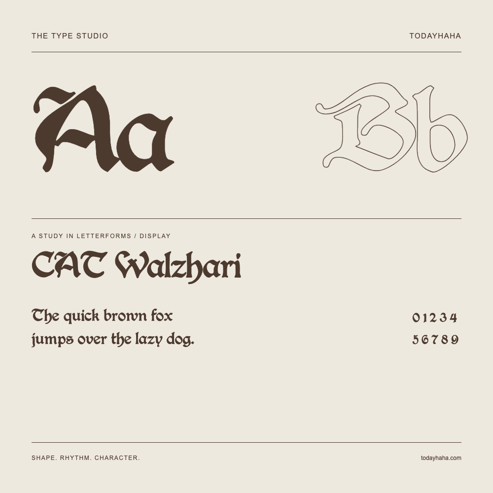 CAT Walzhari — Studio delle lettere con frase e numeri