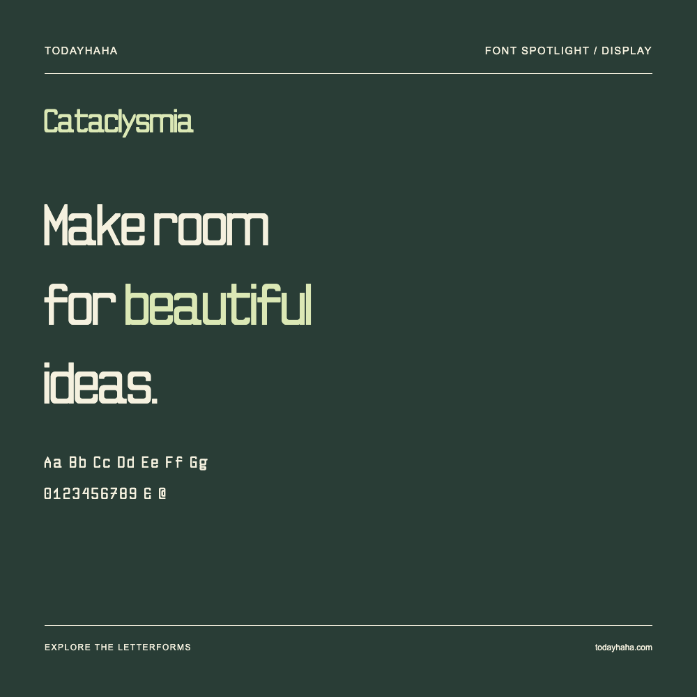 Cataclysmia — Typografieposter mit Beispieltext