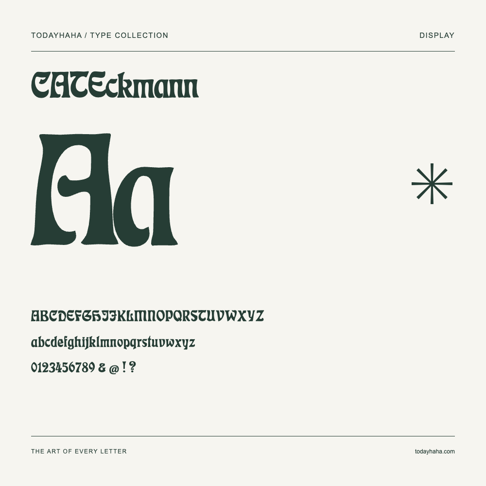 CATEckmann — Spécimen avec majuscules, minuscules et chiffres