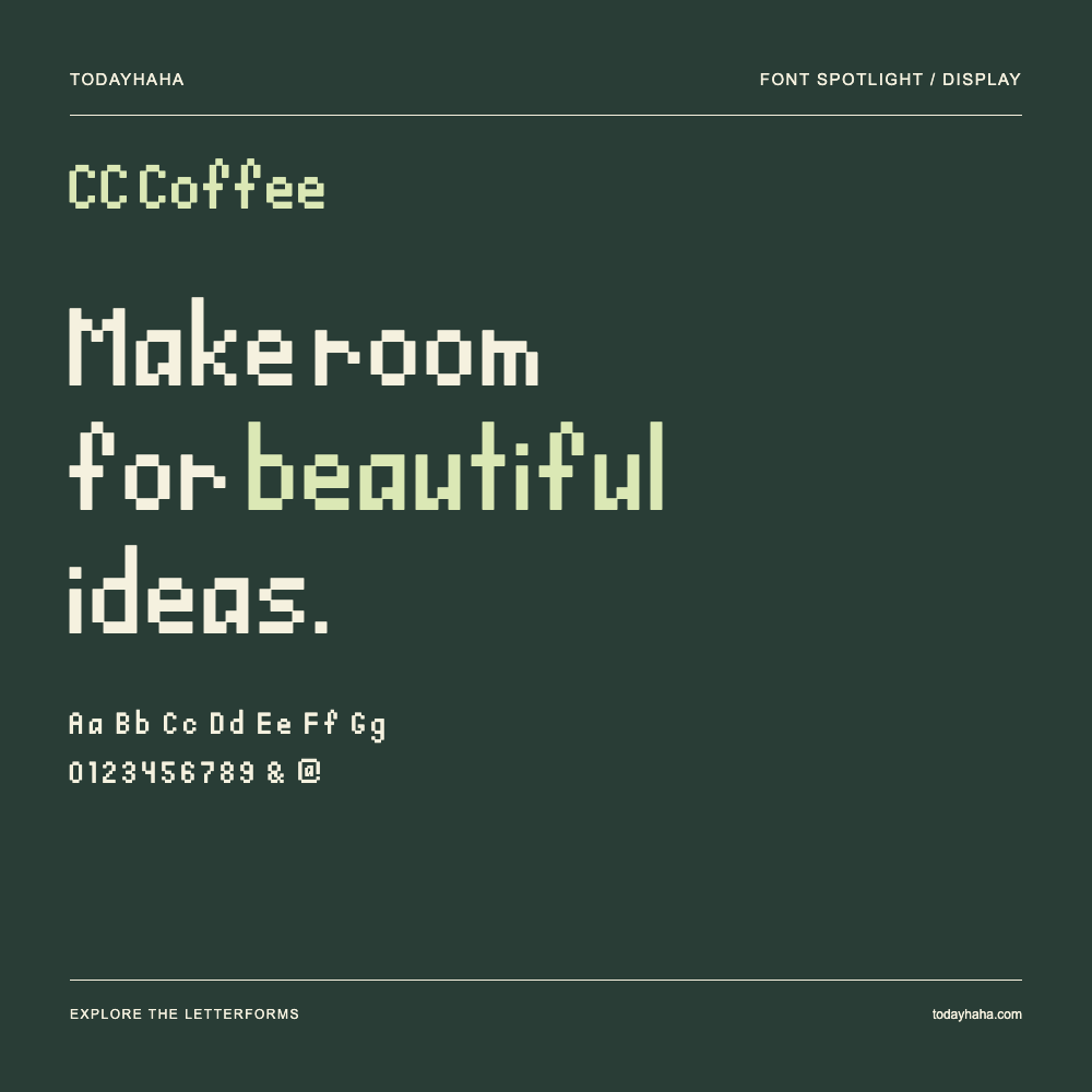 CC Coffee — Affiche typographique avec exemple de texte