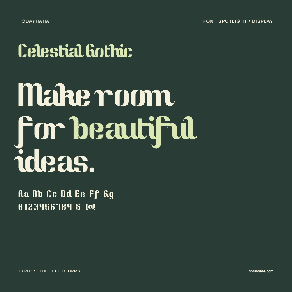 Celestial Gothic — Póster tipográfico con texto de muestra