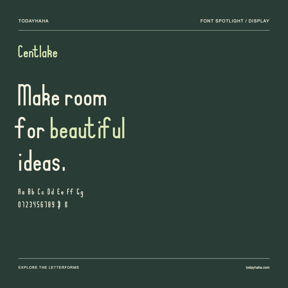 Centlake — Poster tipografico con testo di esempio
