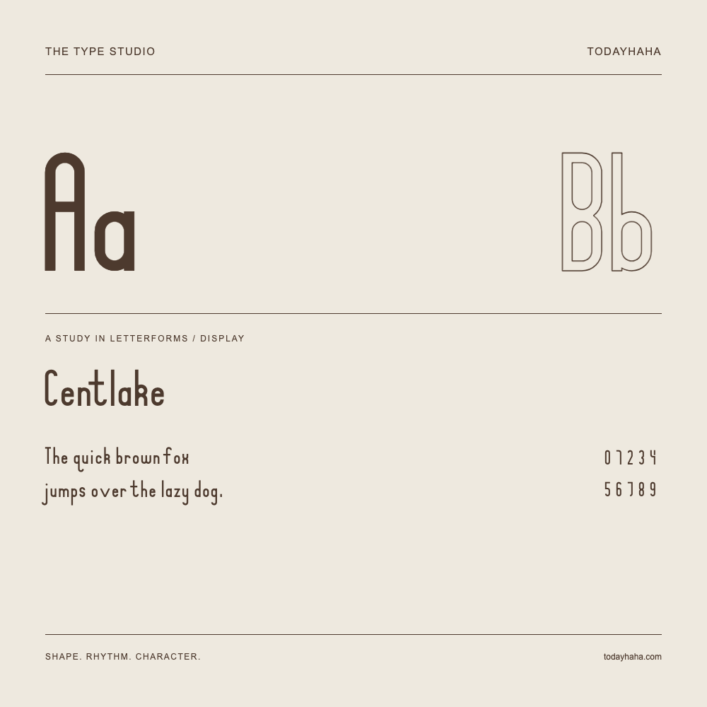 Centlake — Studio delle lettere con frase e numeri