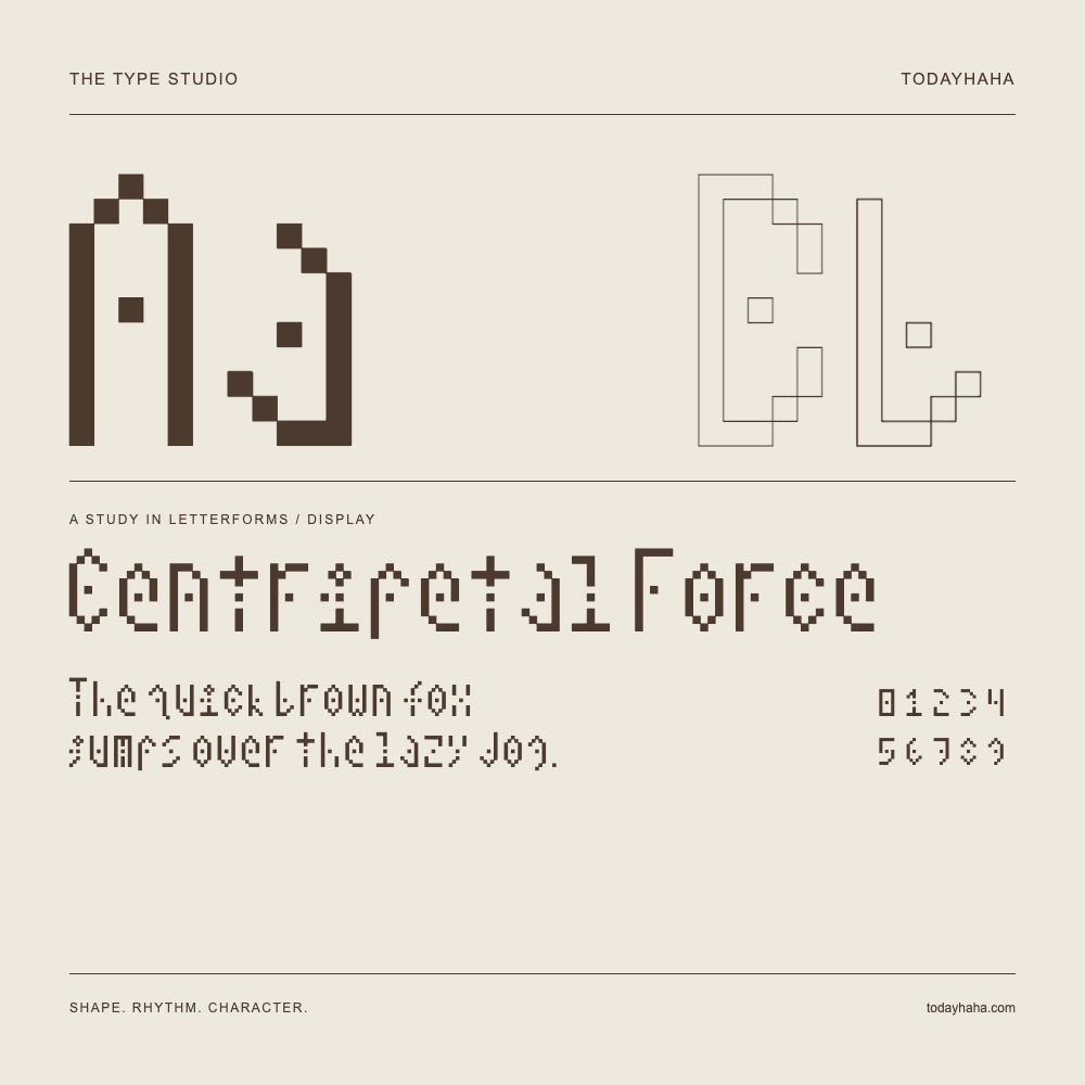 Centripetal Force — Estudio de letras con una frase y números