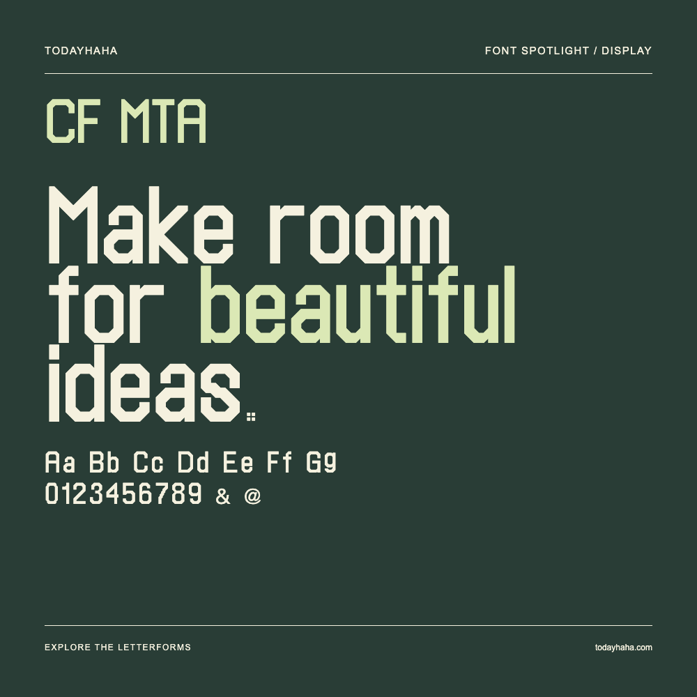 CF MTA — Affiche typographique avec exemple de texte
