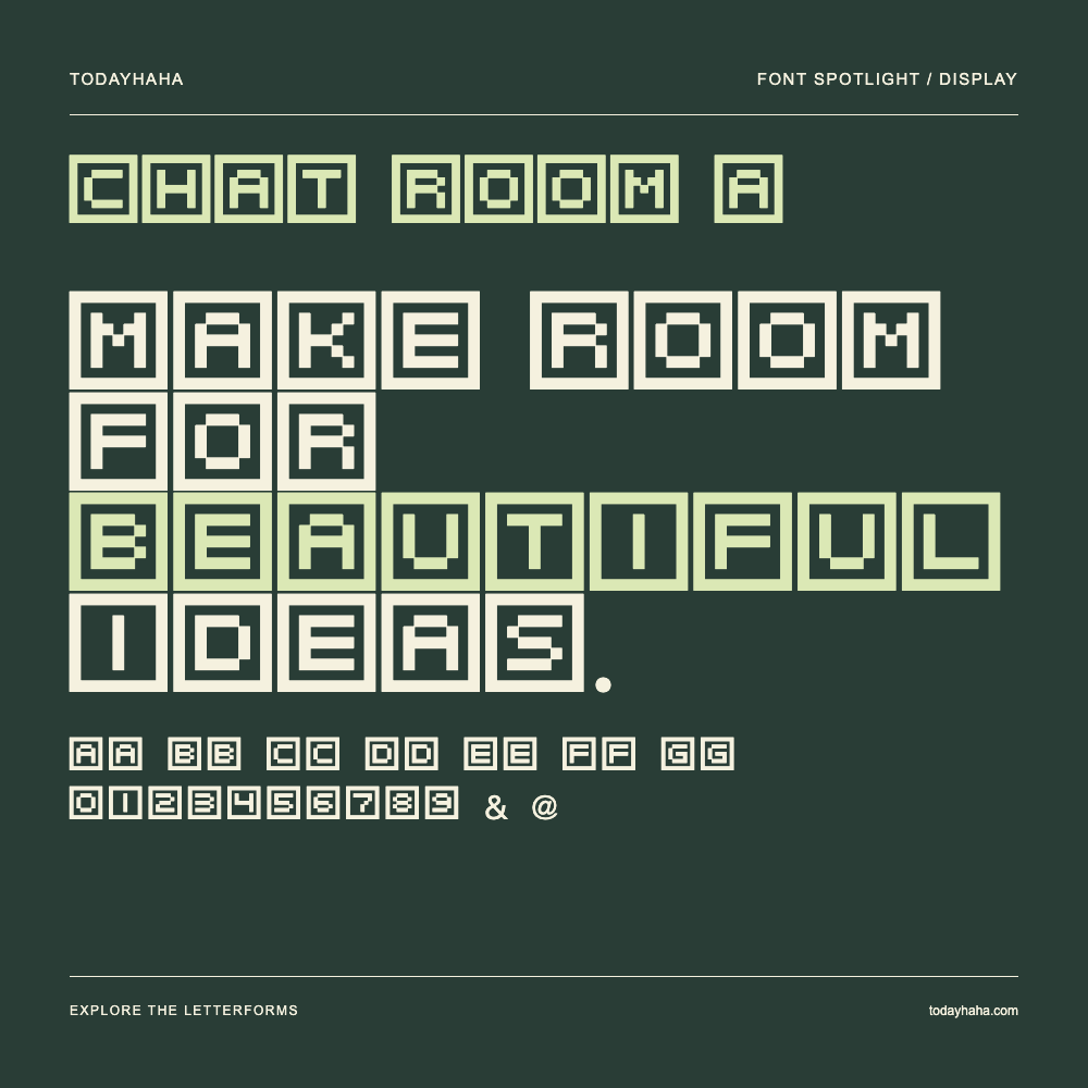Chat Room A — Poster tipografico con testo di esempio