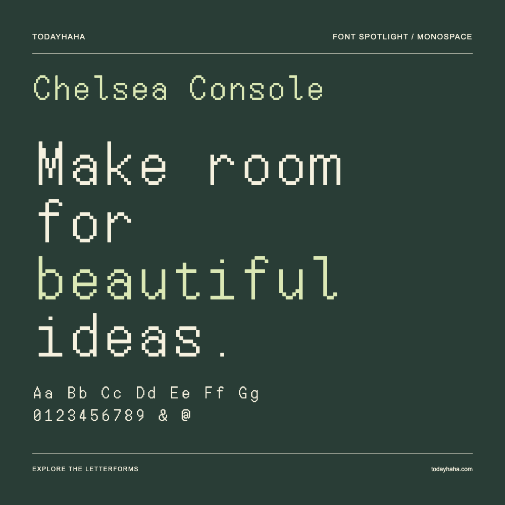 Chelsea Console — Póster tipográfico con texto de muestra