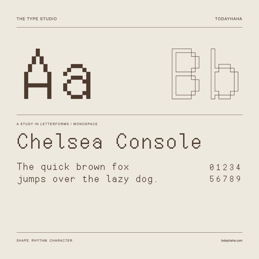 Chelsea Console — Estudio de letras con una frase y números