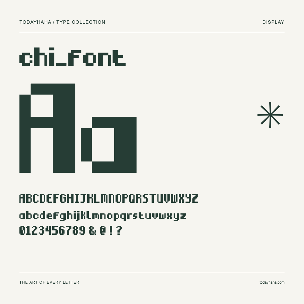 chi_font — Font specimen with uppercase and lowercase letters and numbers
