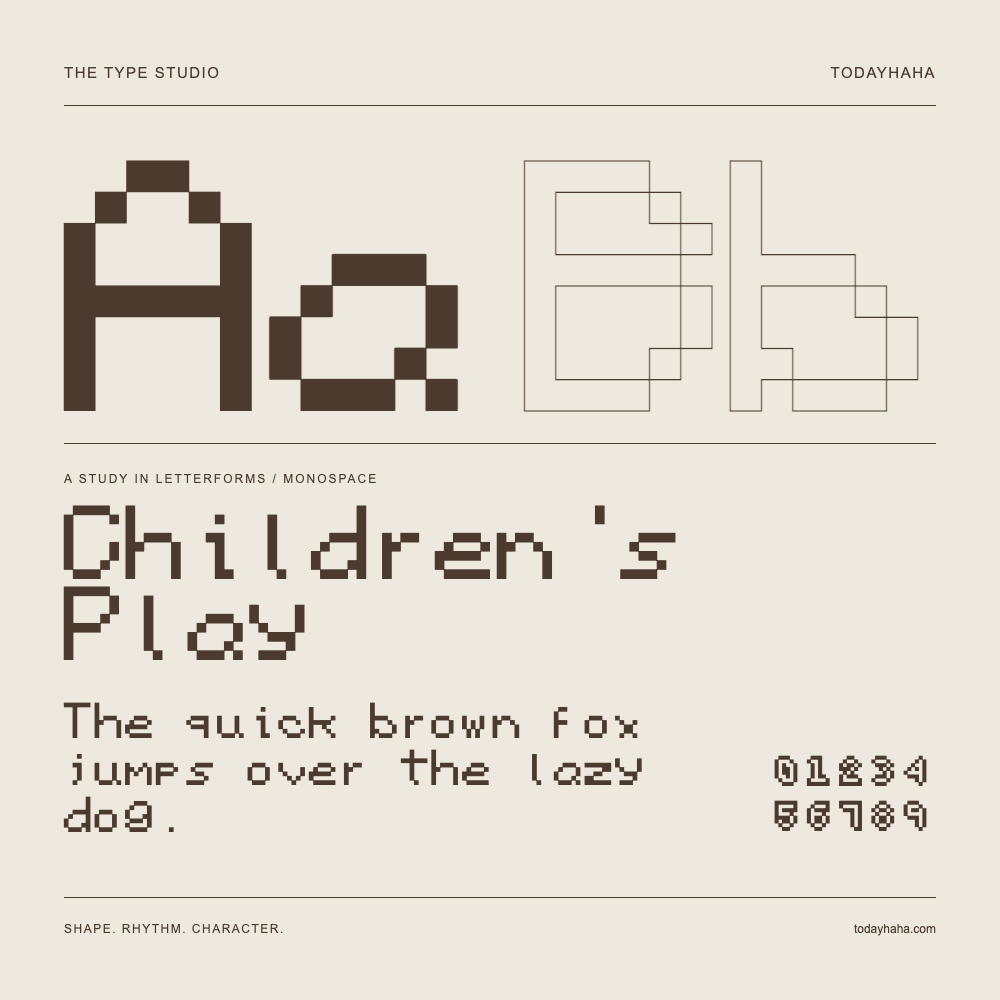 Children's Play — Étude des lettres avec une phrase et des chiffres