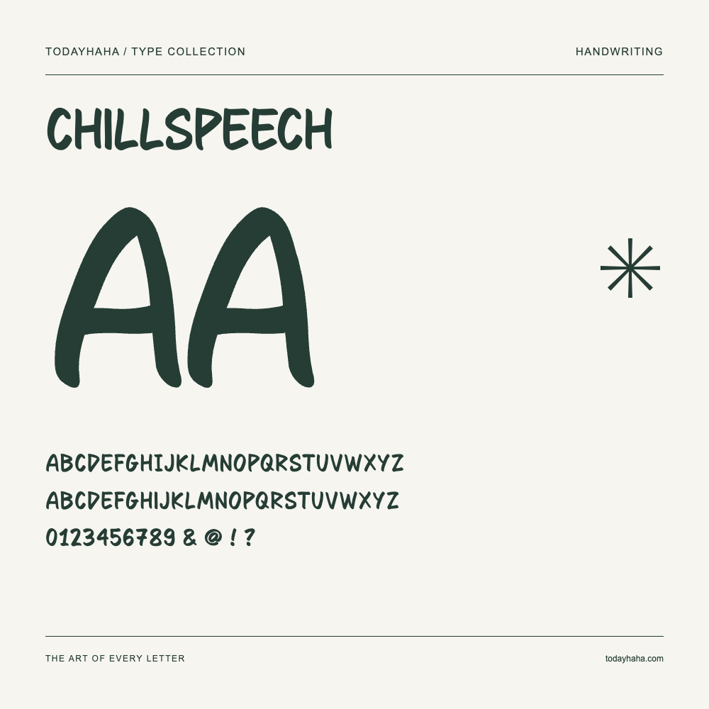ChillSpeech — Muestra de mayúsculas, minúsculas y números