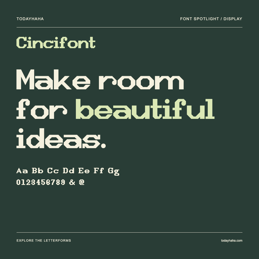 Cincifont — Typography poster with sample text