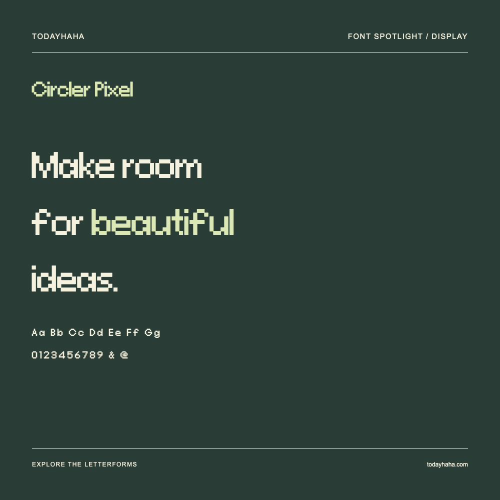 Circler Pixel — Poster tipografico con testo di esempio