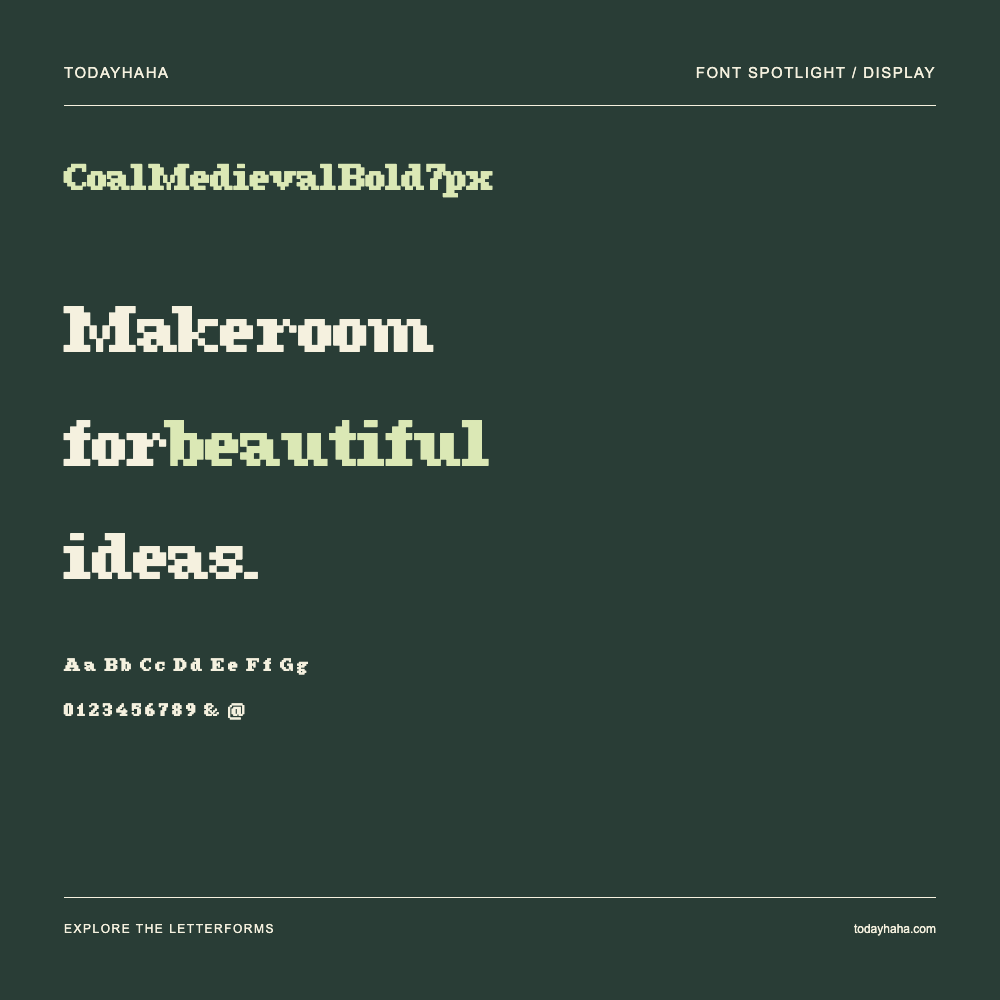Coal Medieval Bold 7px — 字体排版海报：示例文字