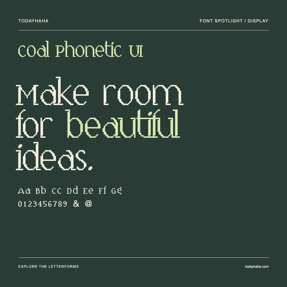 Coal Phonetic UI — Póster tipográfico con texto de muestra