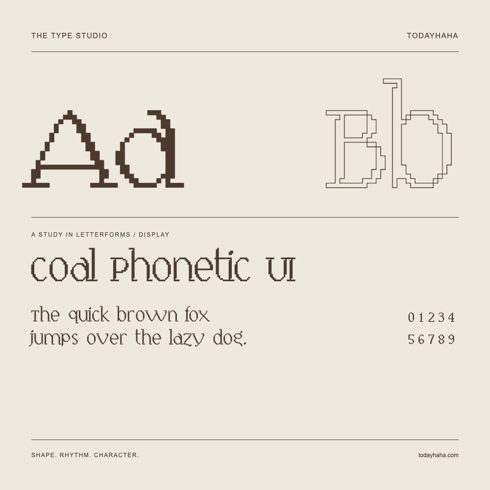 Coal Phonetic UI — Estudio de letras con una frase y números