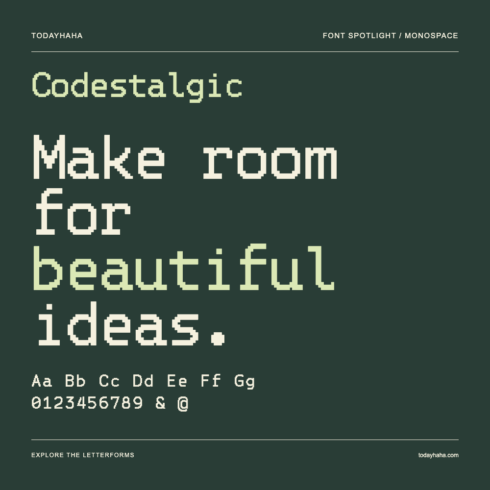 Codestalgic — Typografieposter mit Beispieltext