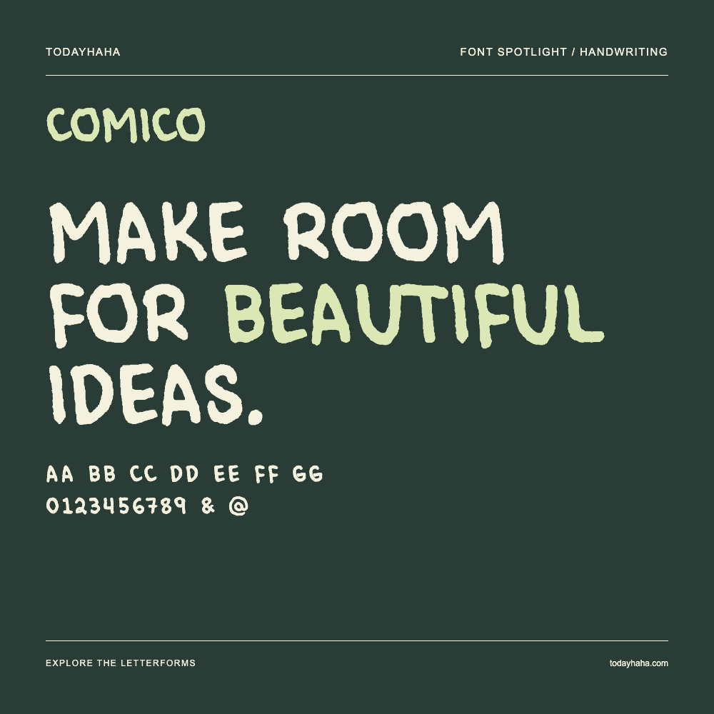 Comico — Pôster tipográfico com texto de exemplo