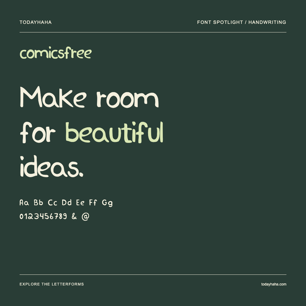 comicsfree — Poster tipografico con testo di esempio
