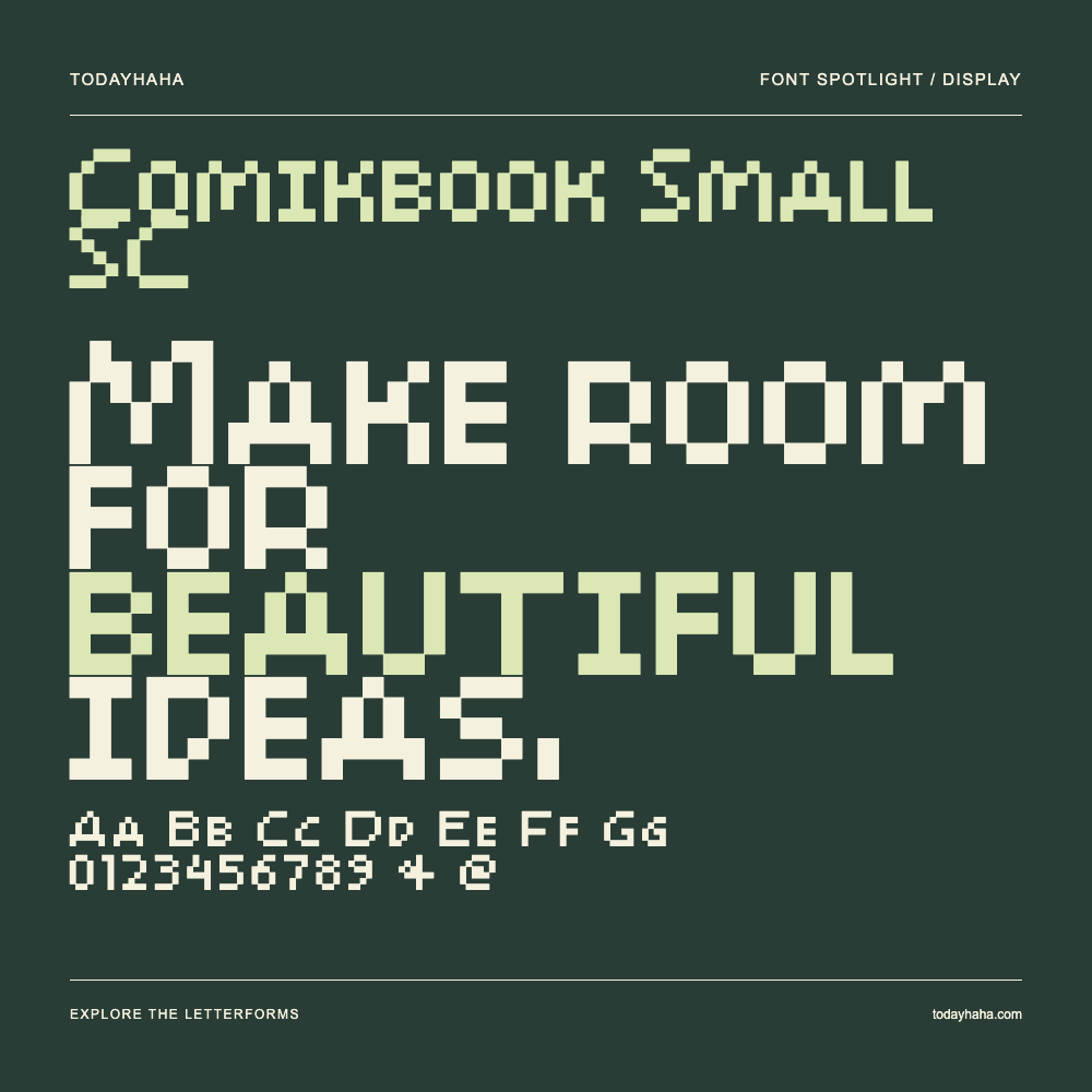 Comikbook Small SC — Typography poster with sample text