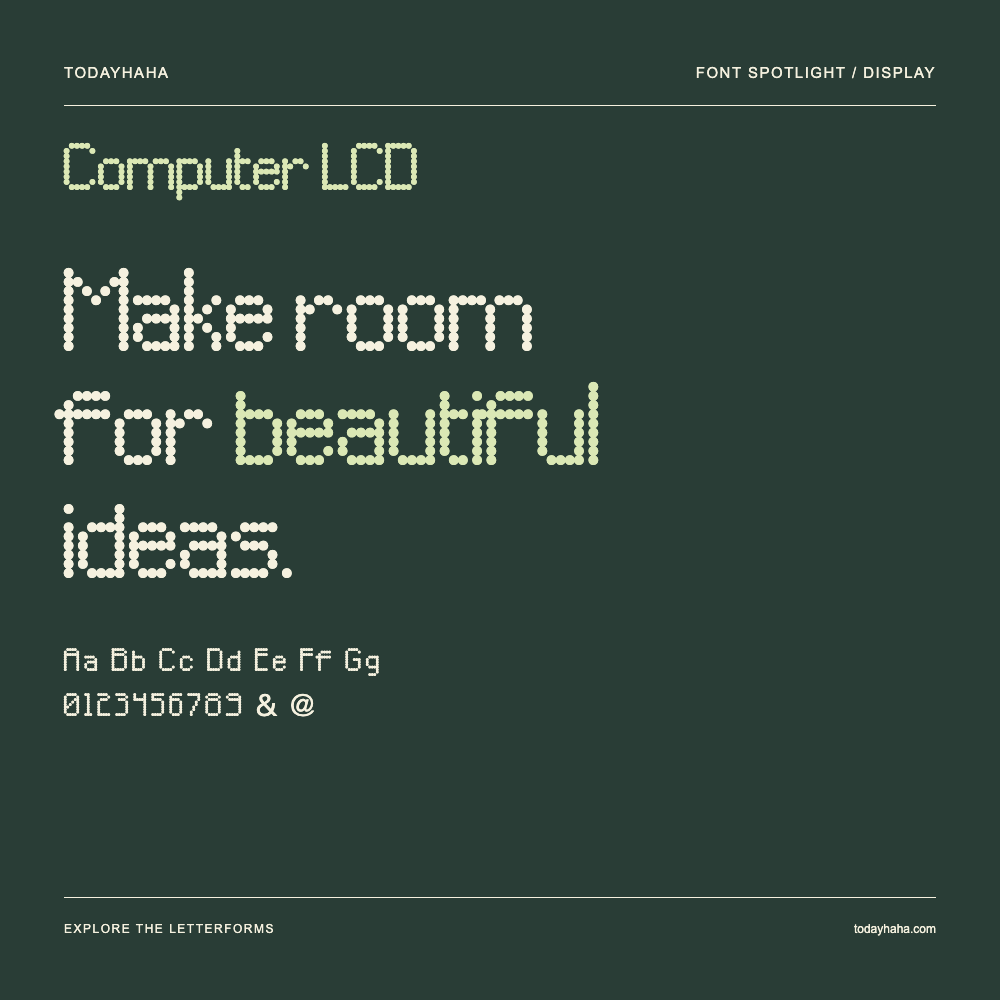 Computer LCD — Typografieposter mit Beispieltext
