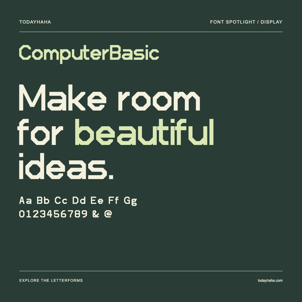 ComputerBasic — Póster tipográfico con texto de muestra