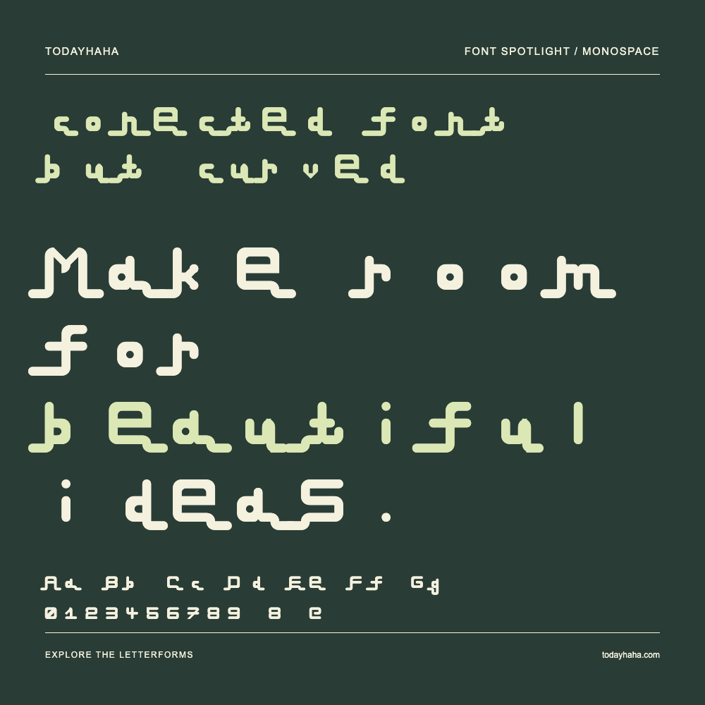 conected font but curved — Typografieposter mit Beispieltext