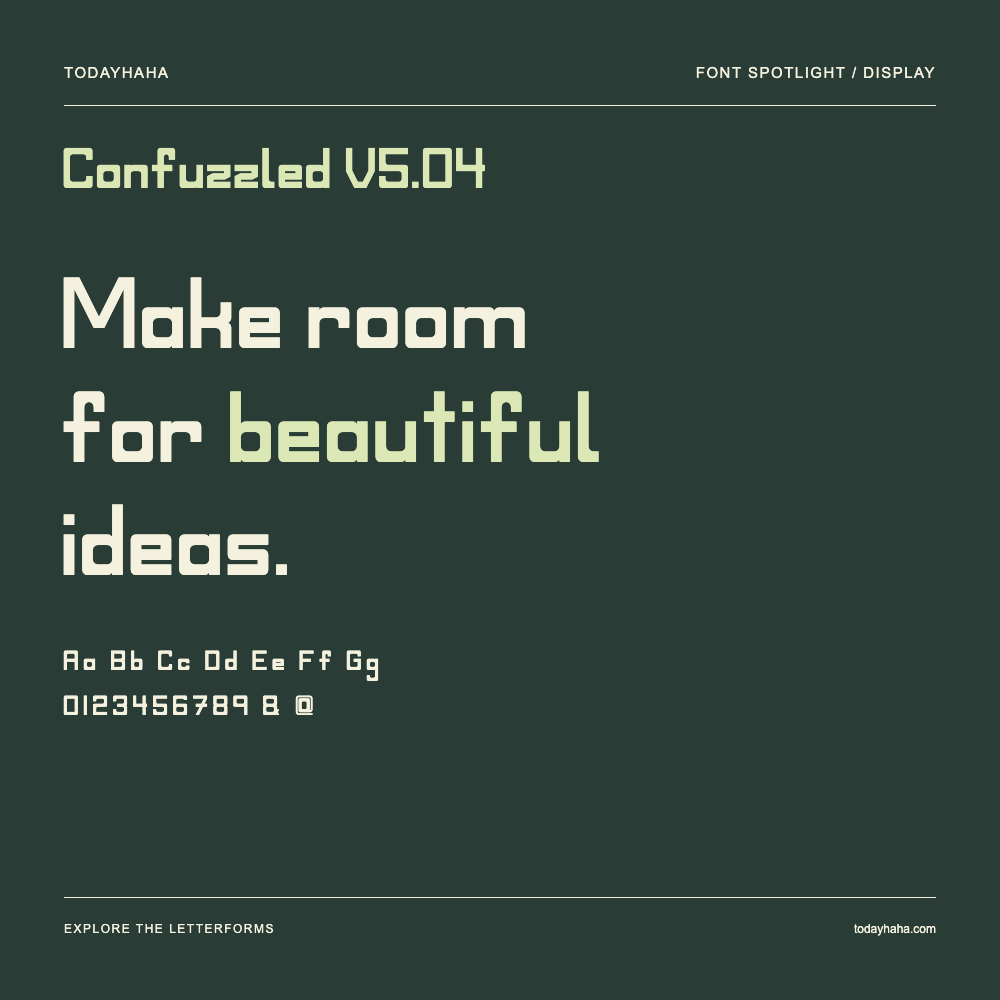 Confuzzled V5.04 — Póster tipográfico con texto de muestra