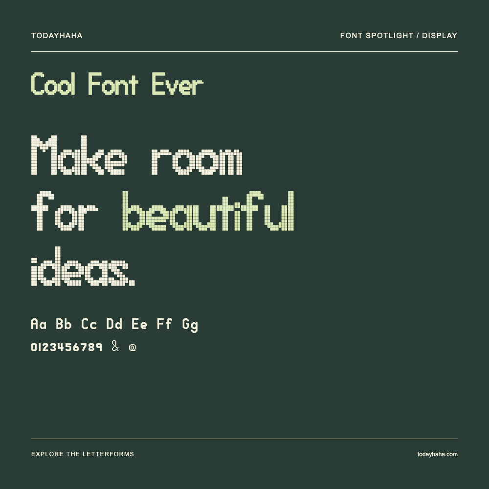 Cool Font Ever — Affiche typographique avec exemple de texte