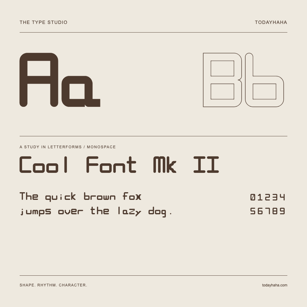 Cool Font Mk II — Estudio de letras con una frase y números