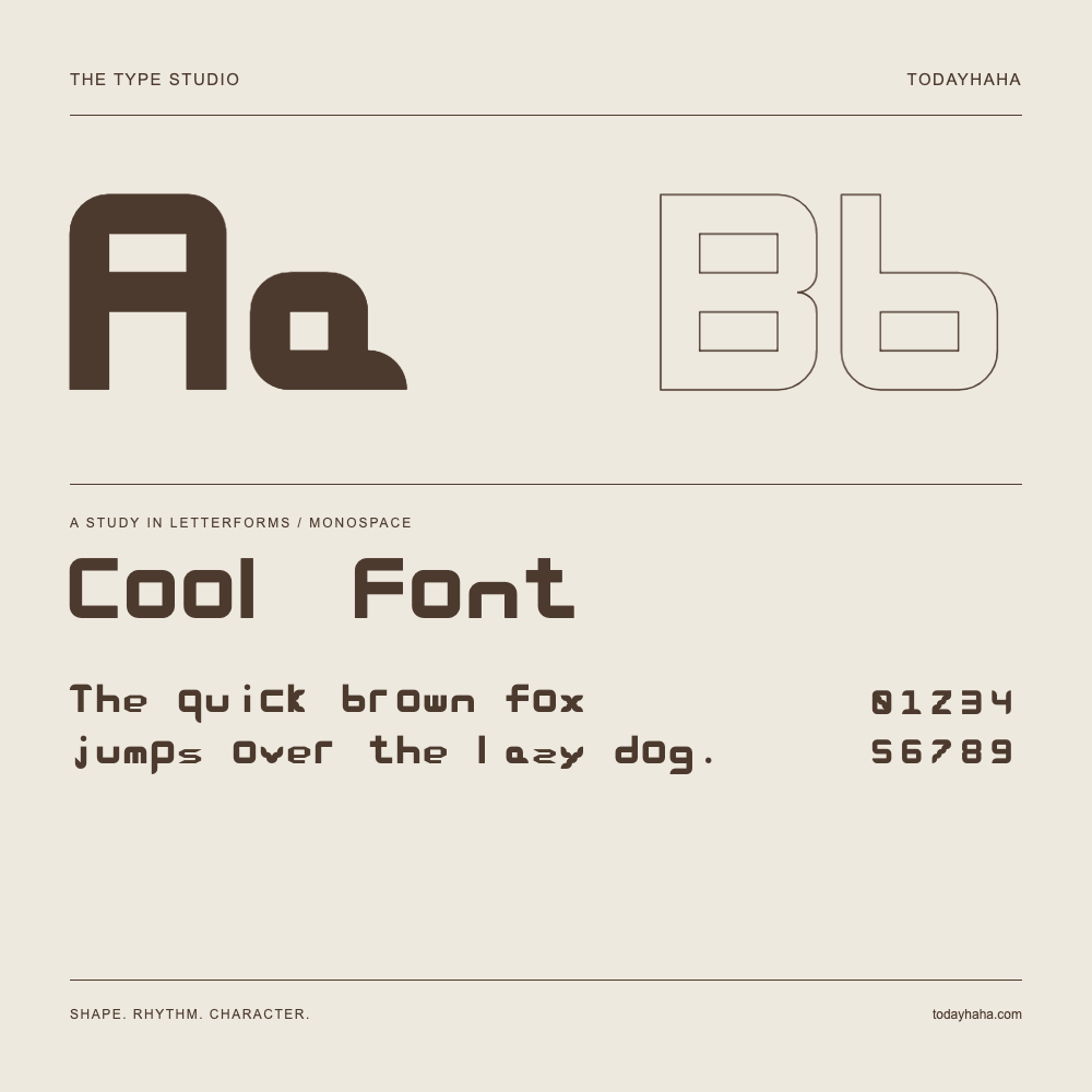 Cool Font — Studio delle lettere con frase e numeri