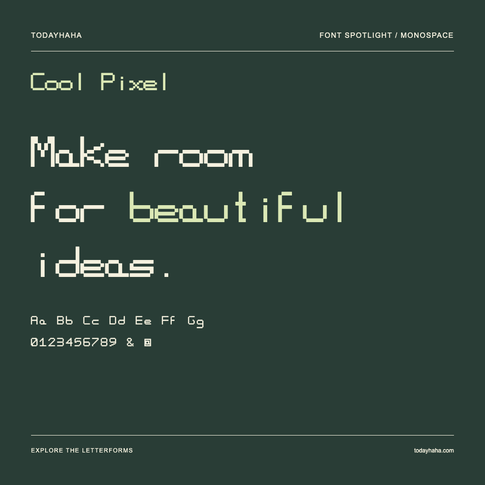 Cool Pixel — Poster tipografico con testo di esempio