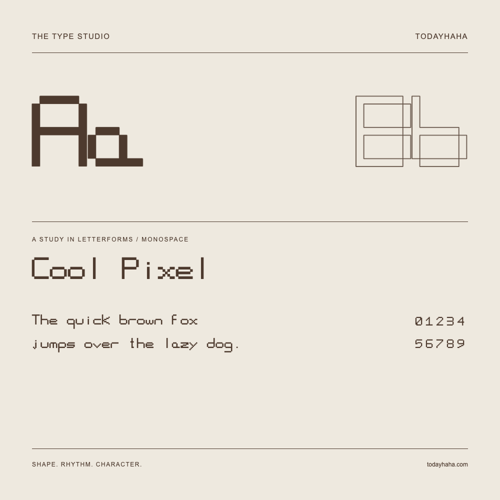 Cool Pixel — Studio delle lettere con frase e numeri