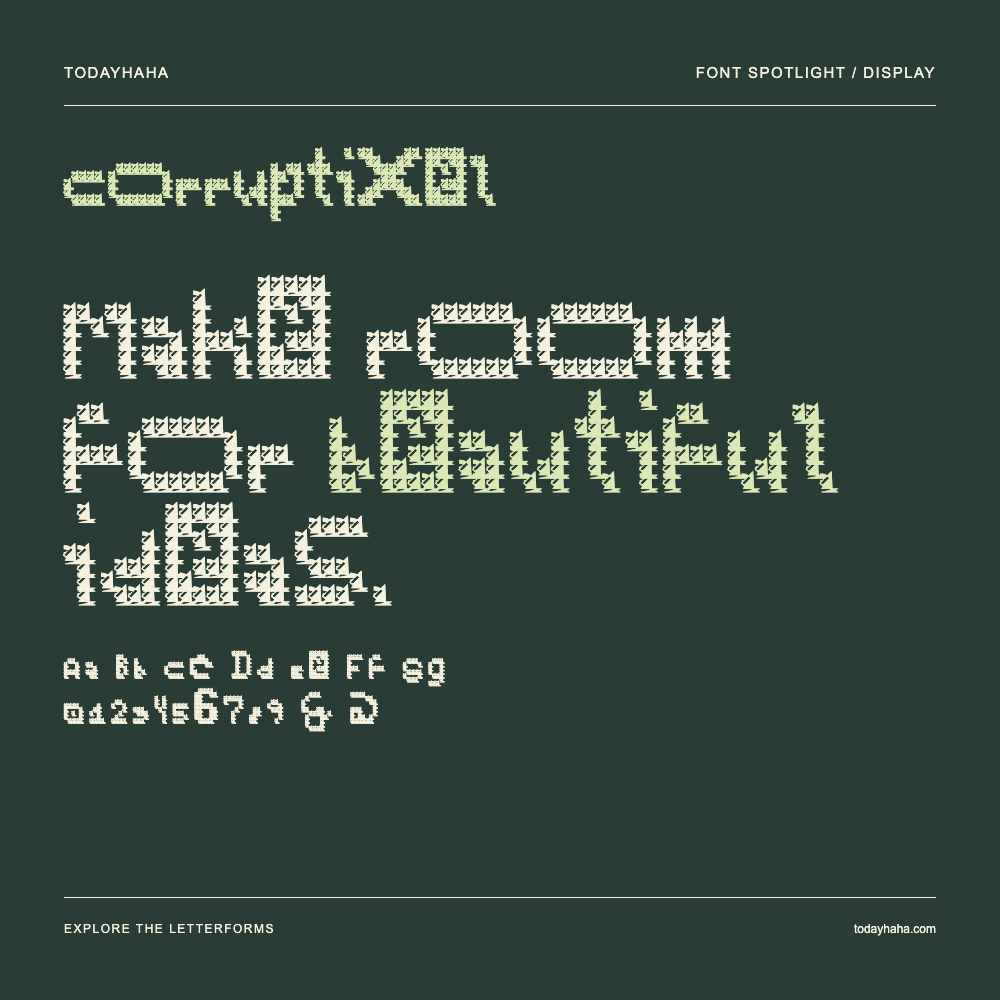 Corruptixel — Typografieposter mit Beispieltext