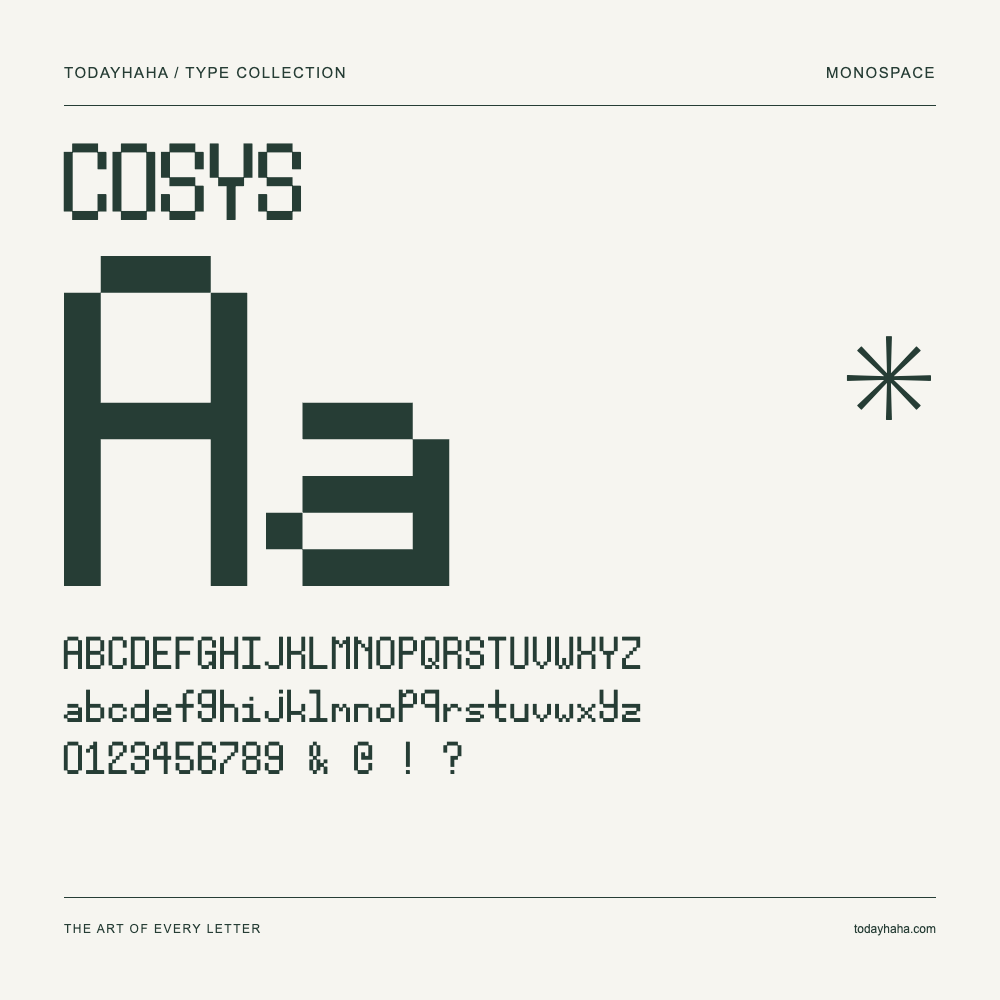 COSYS — Amostra com letras maiúsculas, minúsculas e números