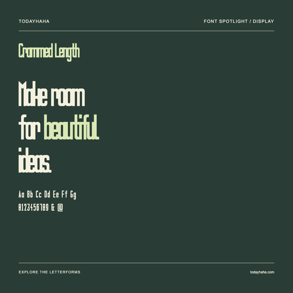Crammed Length — Pôster tipográfico com texto de exemplo