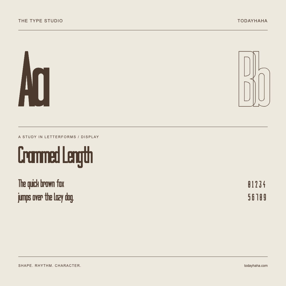 Crammed Length — Estudo de letras com frase e números