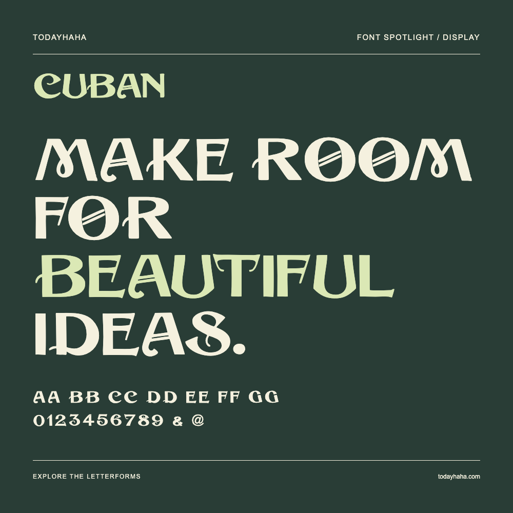 Cuban — Affiche typographique avec exemple de texte