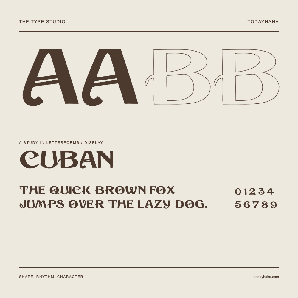 Cuban — Étude des lettres avec une phrase et des chiffres