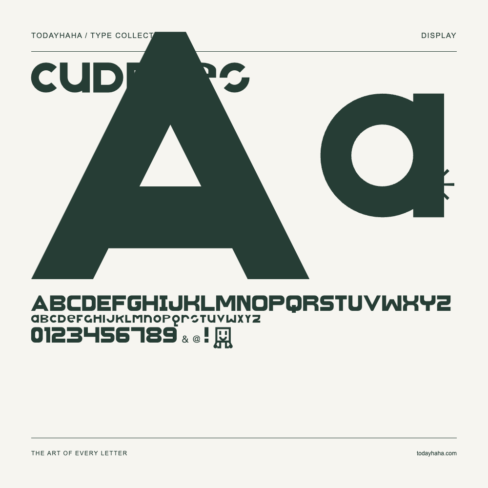 cuddles — Schriftmuster mit Großbuchstaben, Kleinbuchstaben und Ziffern
