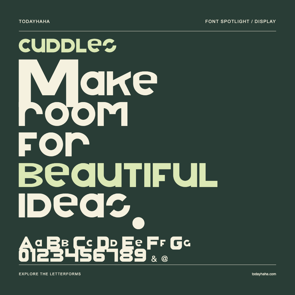 cuddles — Typografieposter mit Beispieltext